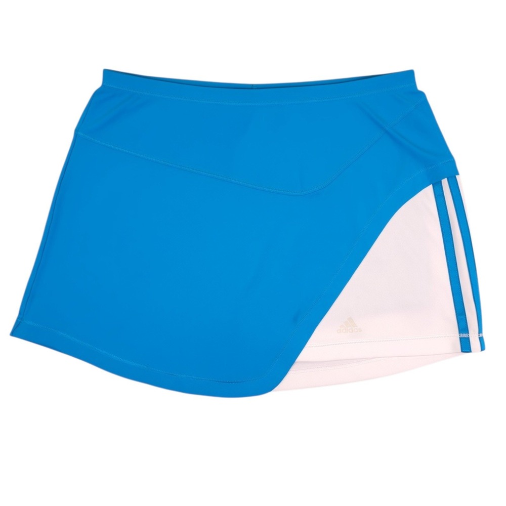 Adidas Skort Womens 8 Blue White Climalite Tennis Skirt Asymmetrical Pickleball